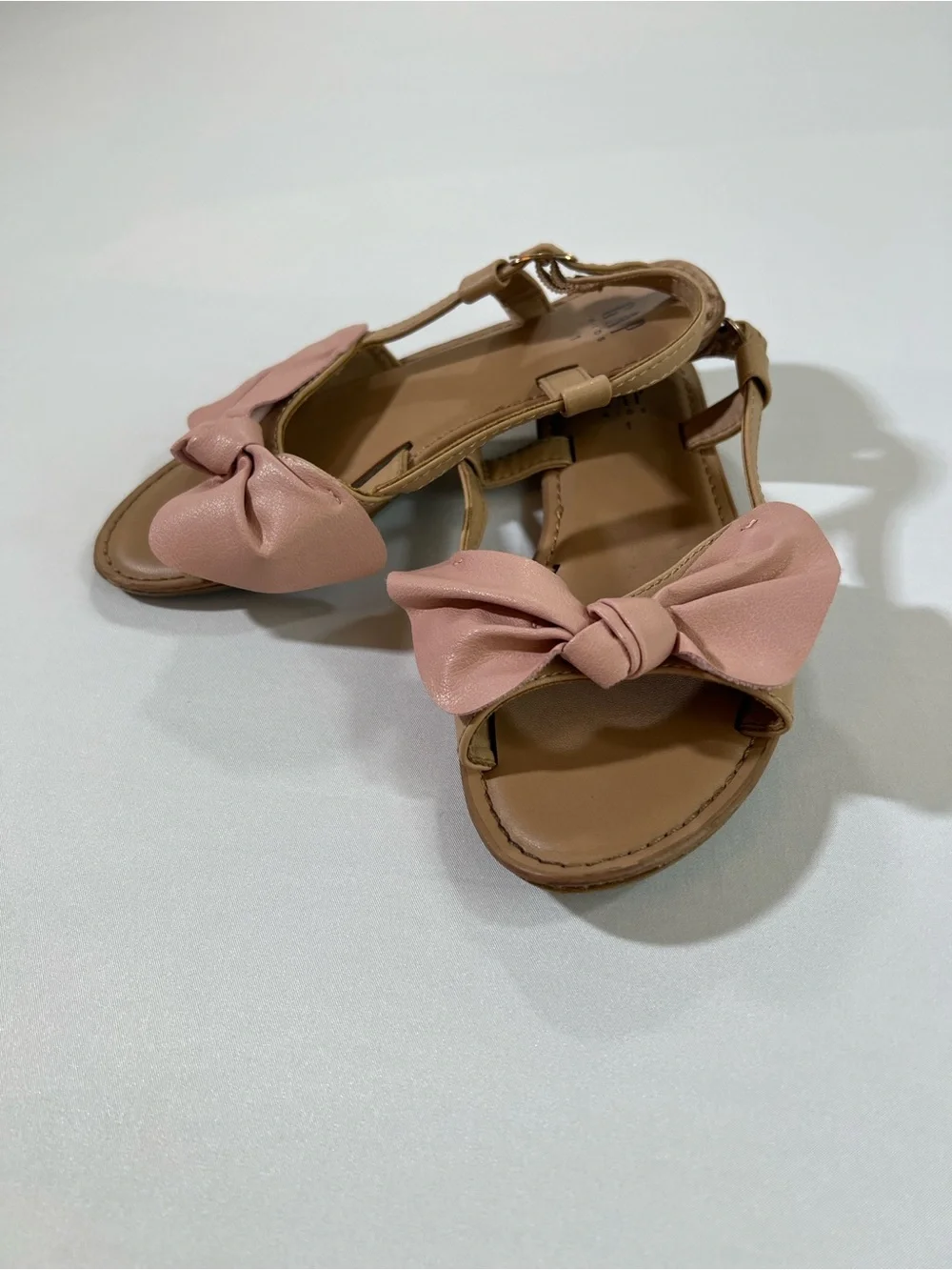 GAP Kids Blush Pink Bow T-Strap Sandals